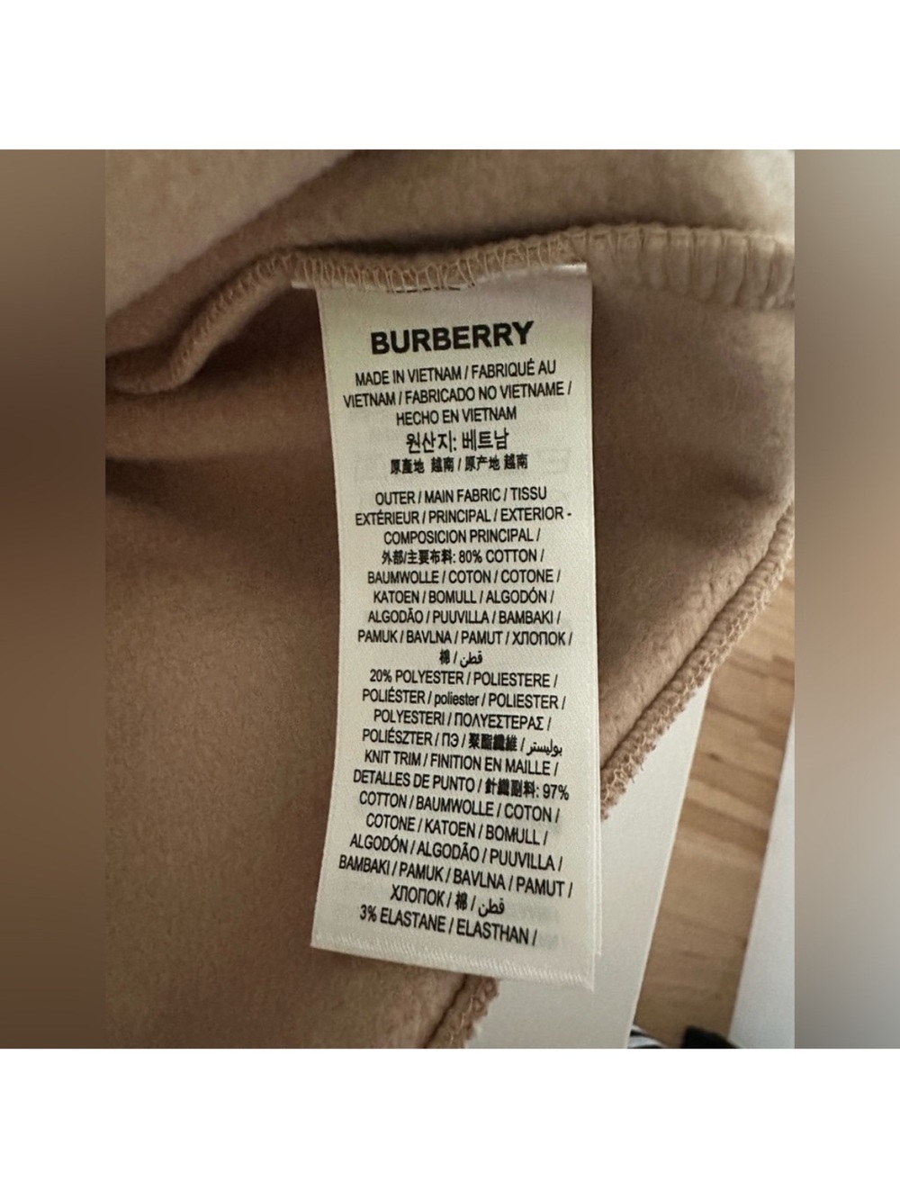 Burberry Men's Tan Logo Crewneck Sweatshirt - Picture 6 of 6